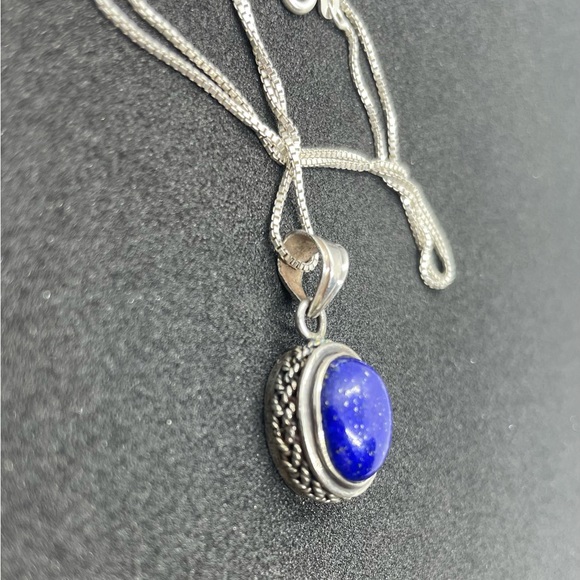 Sterling Silver Lapis Lazuli Necklace - Picture 7 of 7
